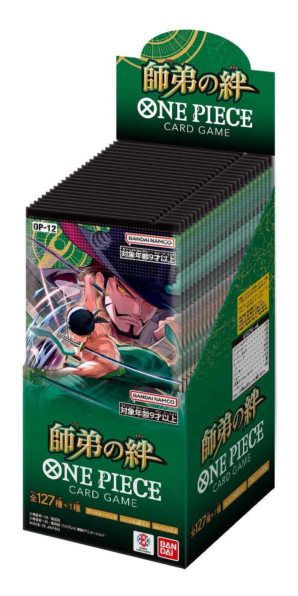 Bandai ONE PIECE OP-12 booster box showcasing bold character art for fans and collectors.