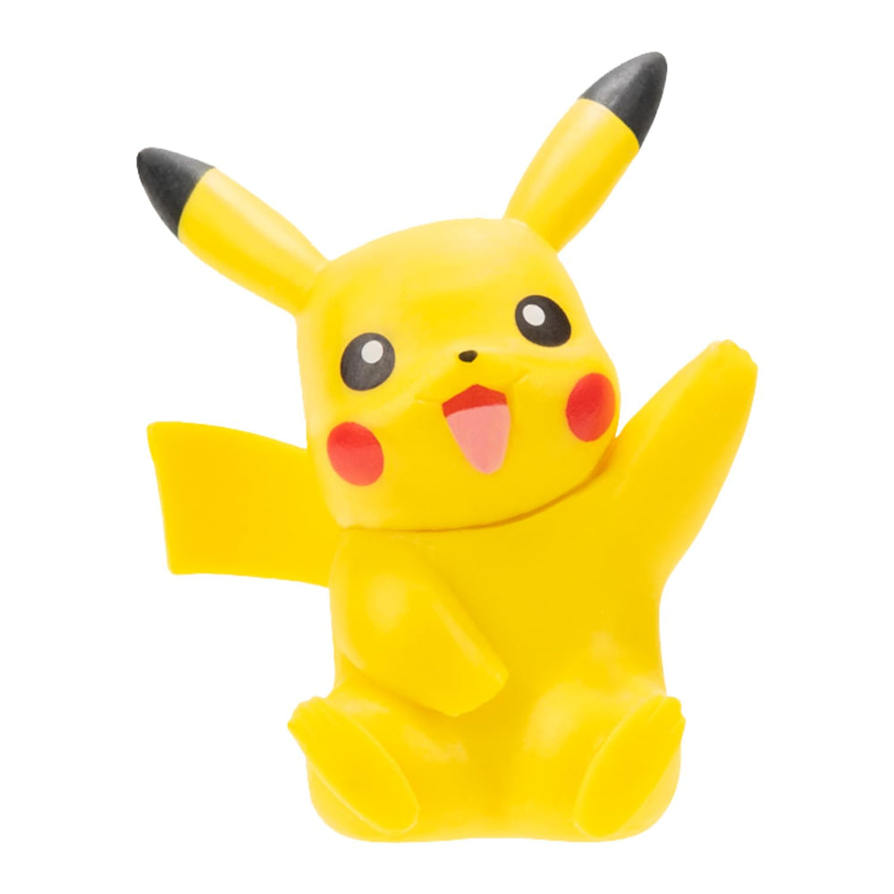 Bandai Pokémon Pikachu pose 7 figure in an upbeat cheering pose.