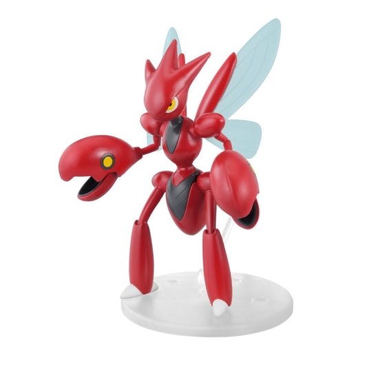 Bandai Pokémon Scizor model kit front view for quick, tool-free assembly.