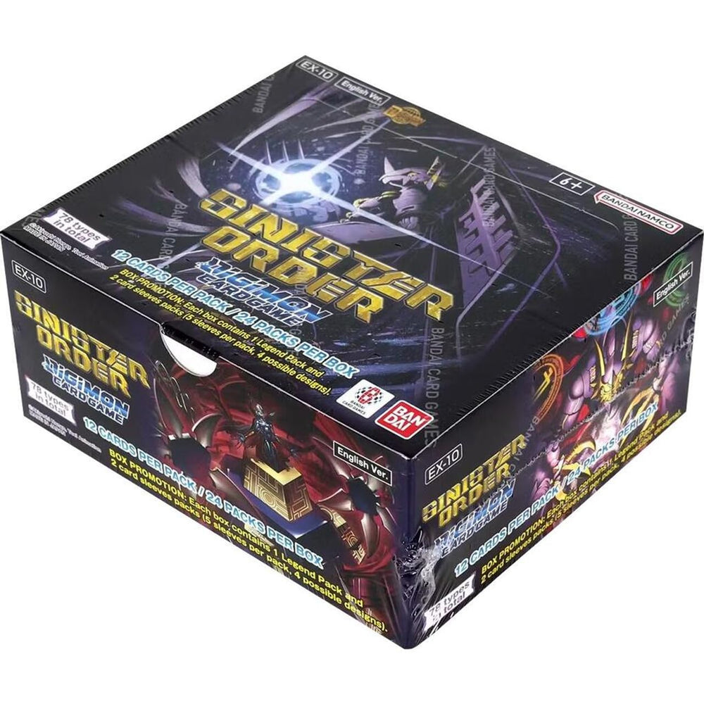 Bandai Sinister Order EX10 booster box front art for collectors.