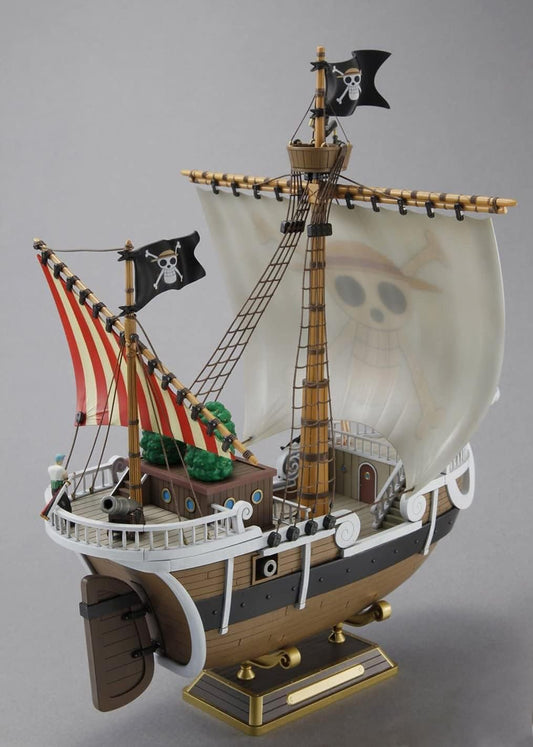 Bandai Spirits Going Merry wood grain texture enhances realistic ship look for display.