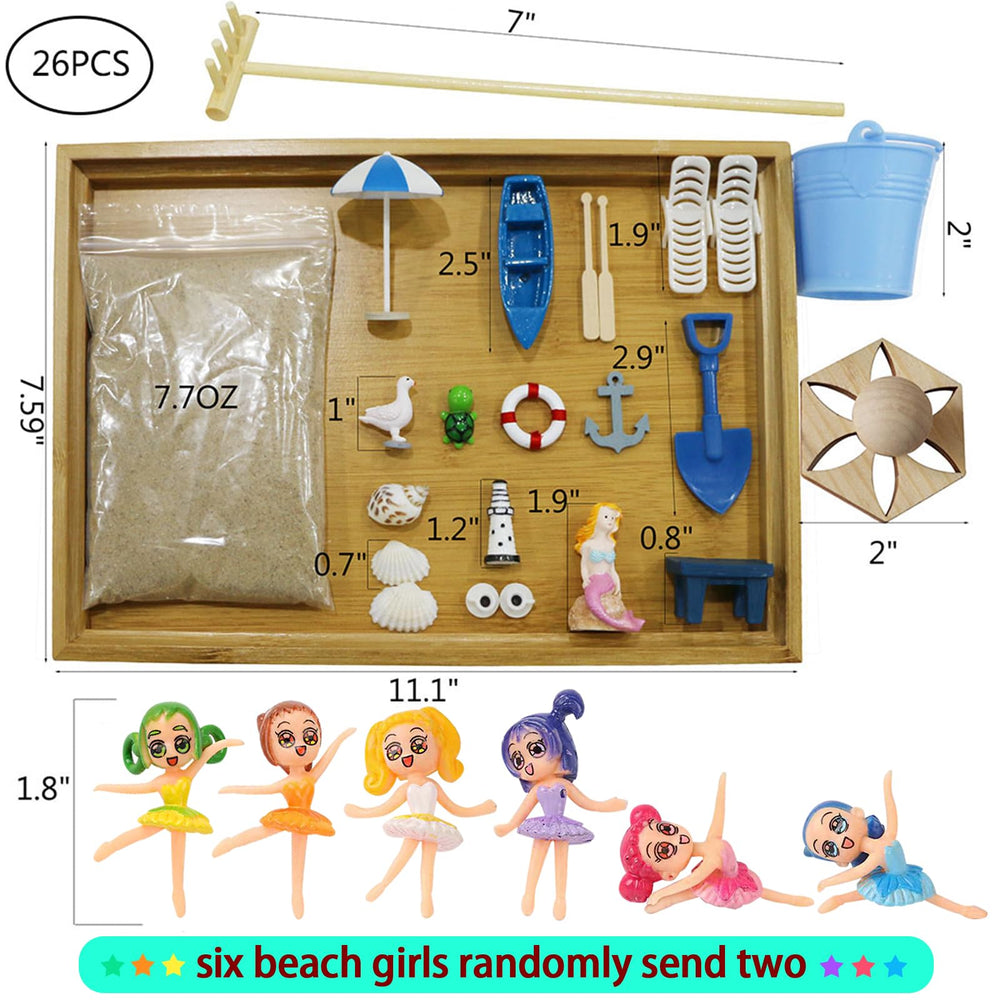 BangBangDa 23-piece beach miniatures set sparks DIY creativity and tabletop decoration at home.