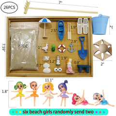 BangBangDa 23-piece beach miniatures set sparks DIY creativity and tabletop decoration at home.