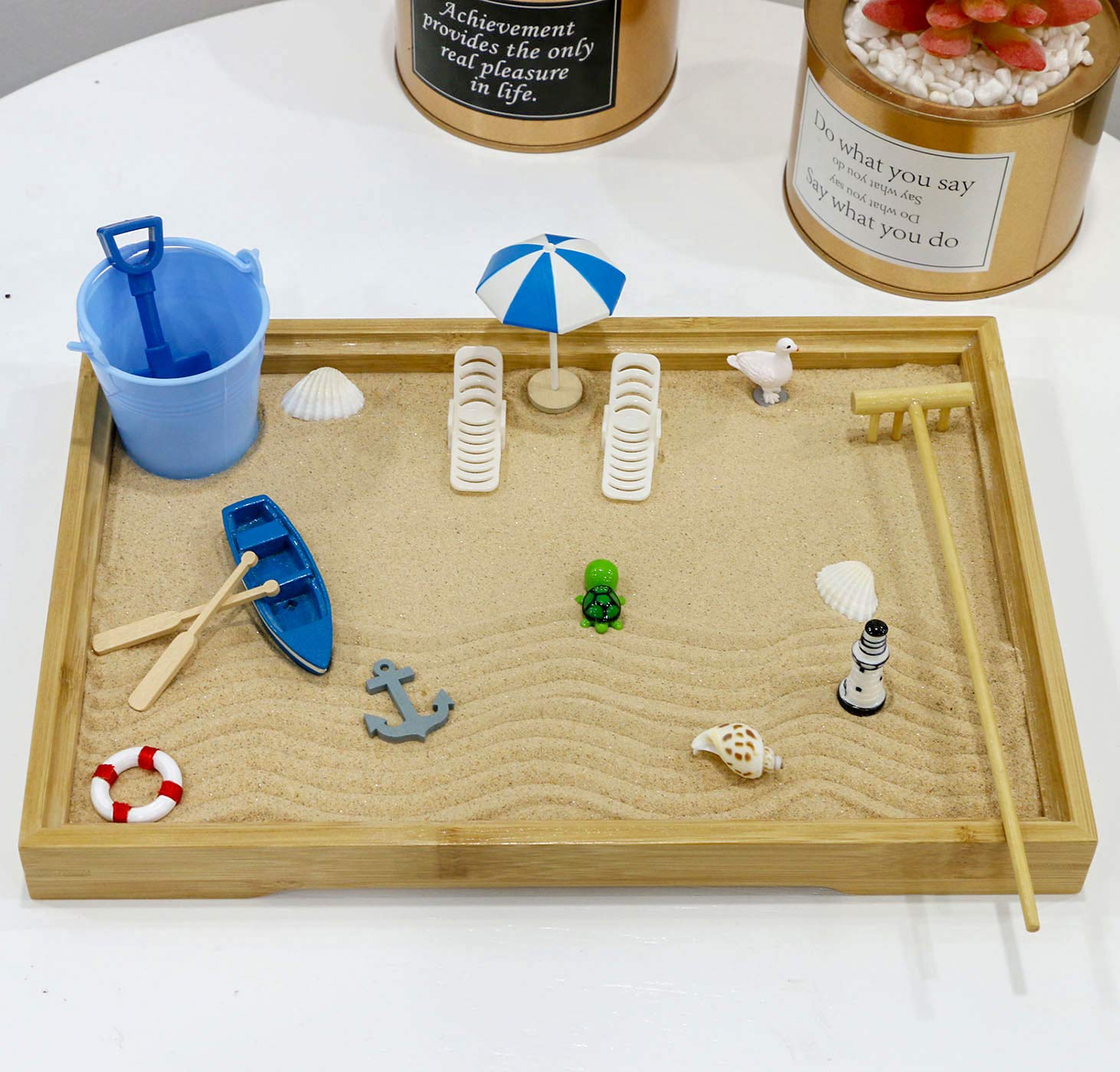 BangBangDa bamboo rake and stamps highlight interactive creativity for quick stress-free breaks.