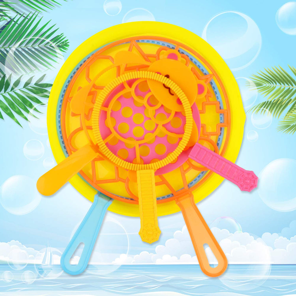 Bangcool Bubble Wands Set outdoors with vibrant bubbles in action