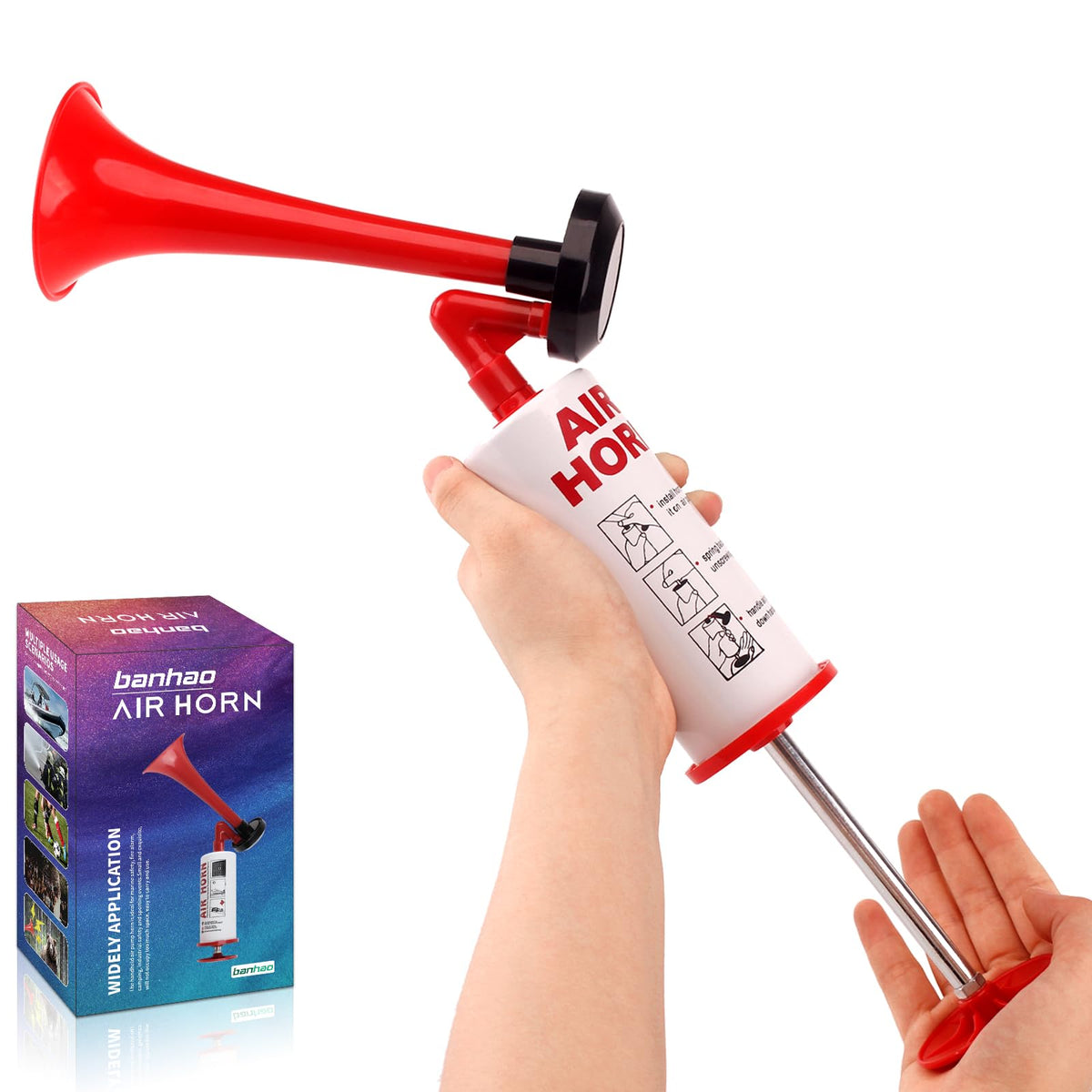 BANHAO handheld air horn used on a boat for clear safety signals at sea