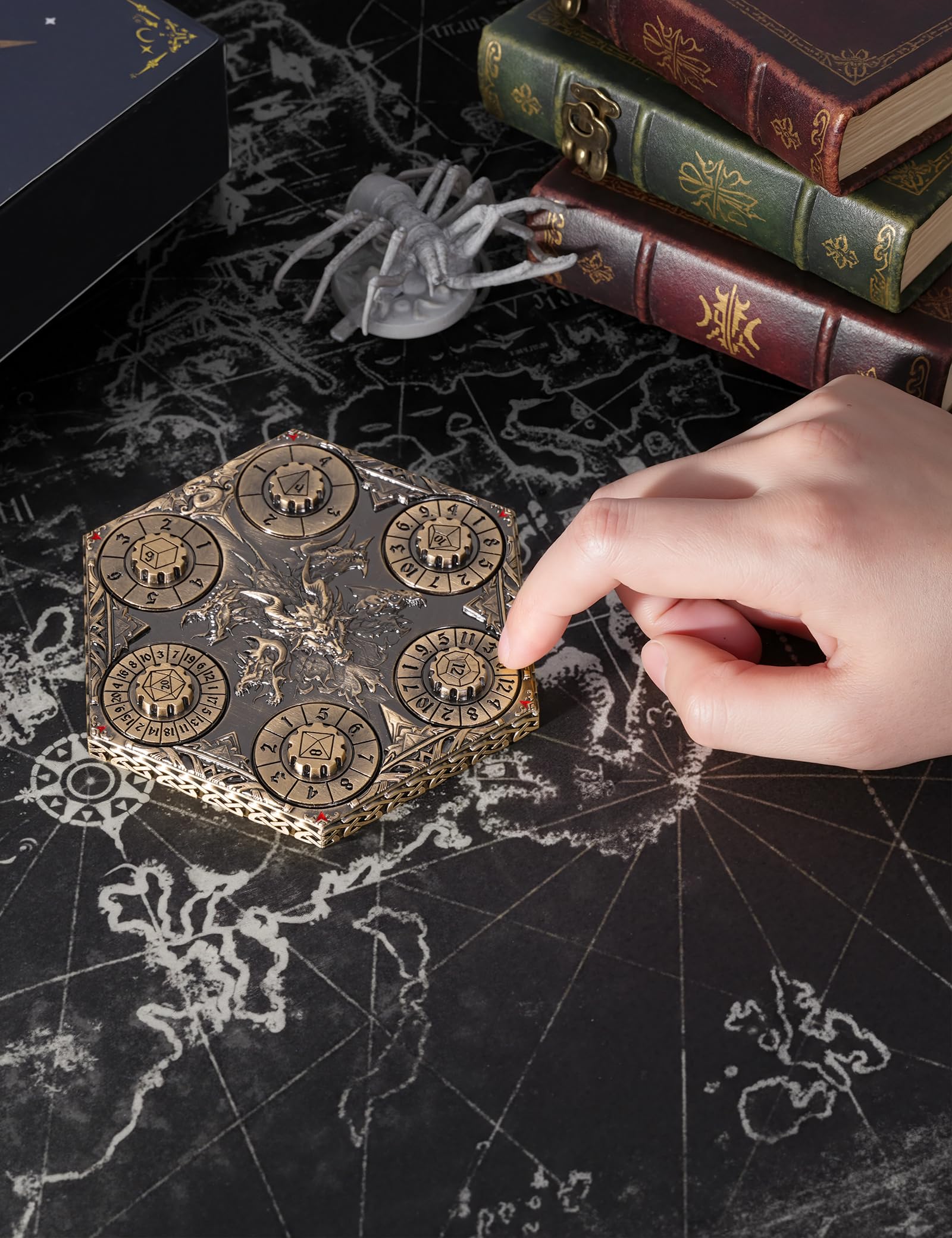 Banloga black box neatly stores all small dice items.