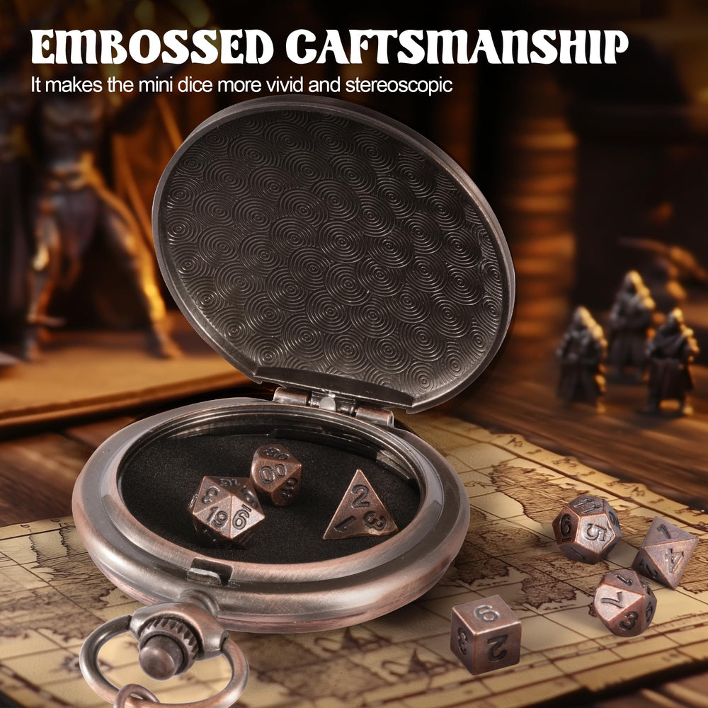 Banloga copper-finish dice set adds premium, eye-catching look to your collection.