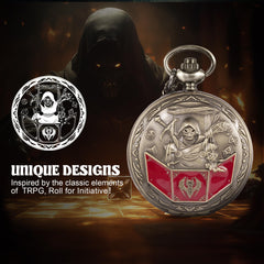banloga pocket watch case houses 6mm metal d&d dice for portable play