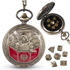 banloga d&d dice in dragon-pattern pocket watch top offer dramatic, stylish presentation