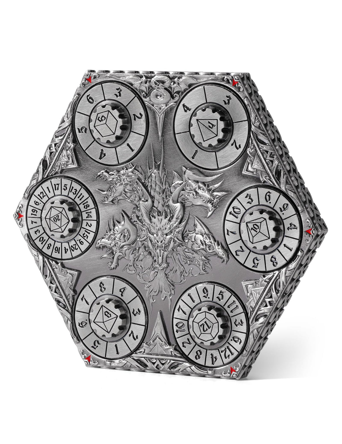 Banloga dragon-pattern pocket watch case showcasing bold dragon motif for tabletop gaming