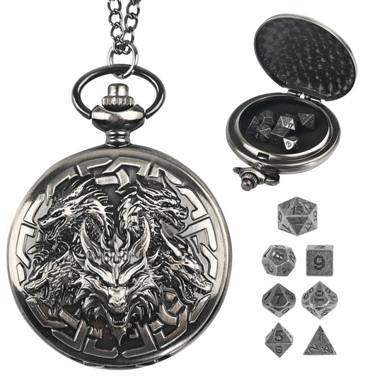 Banloga dragon-pattern pocket watch case with vivid dragon design for elegant dice storage