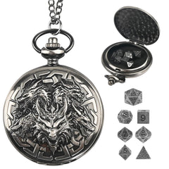 Banloga dragon-pattern pocket watch case with vivid dragon design for elegant dice storage