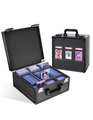Banloga graded card storage box with PSA lock and clear display window for quick viewing.