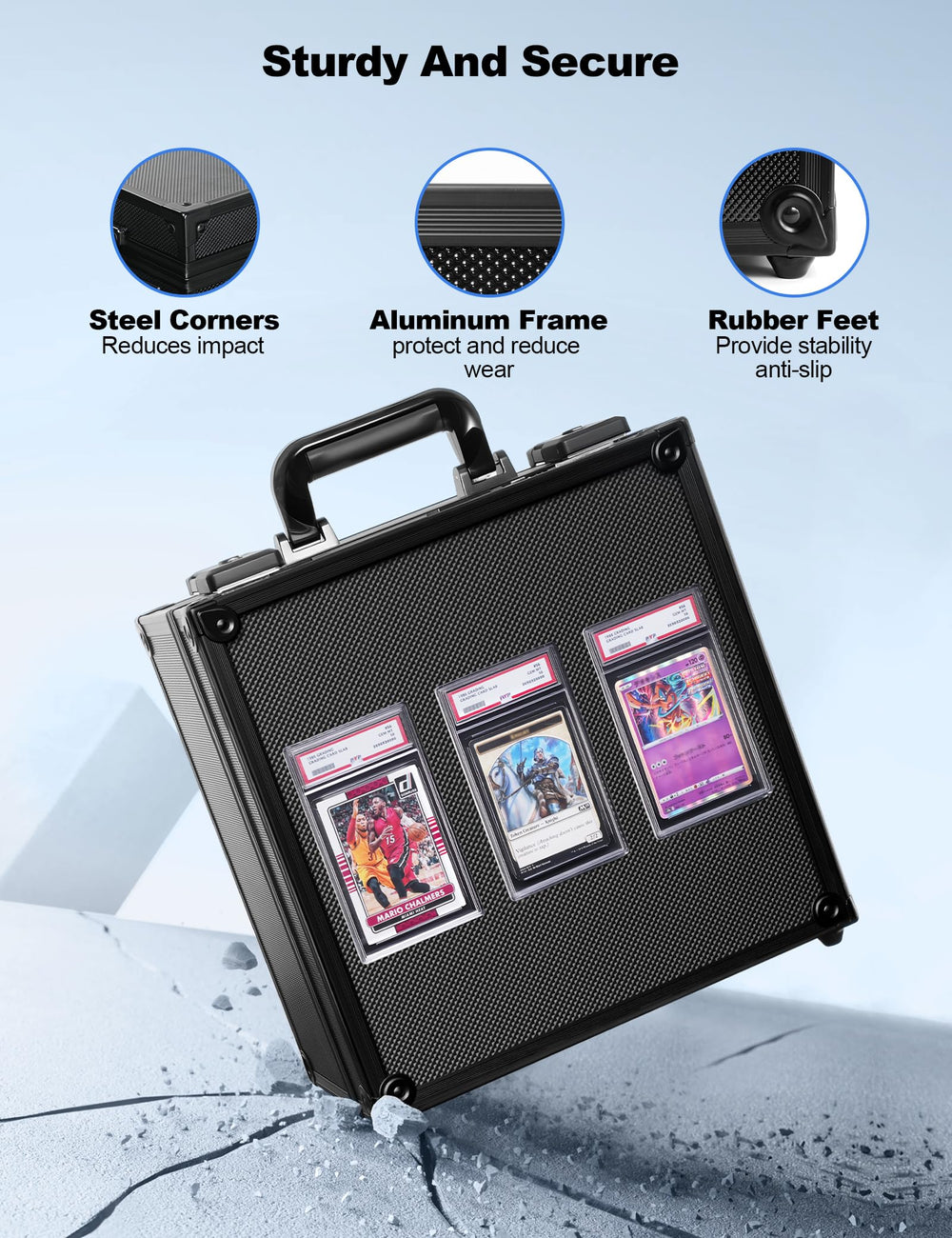 Banloga portable card case with sturdy handle for travel.
