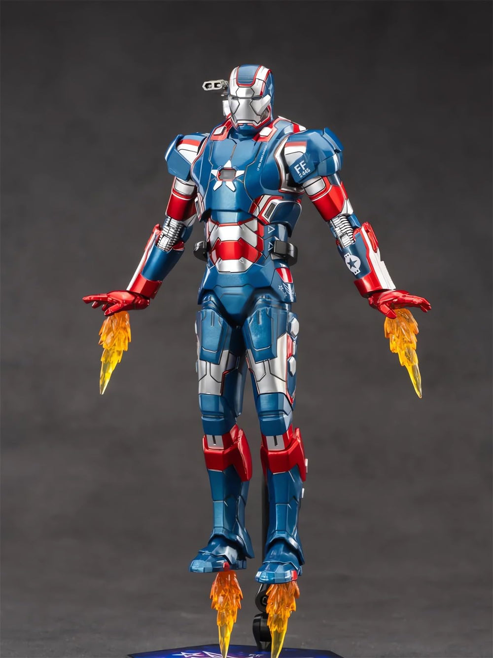 BANOBI Ironpatriot 7inch figure with stand for stable shelf display.
