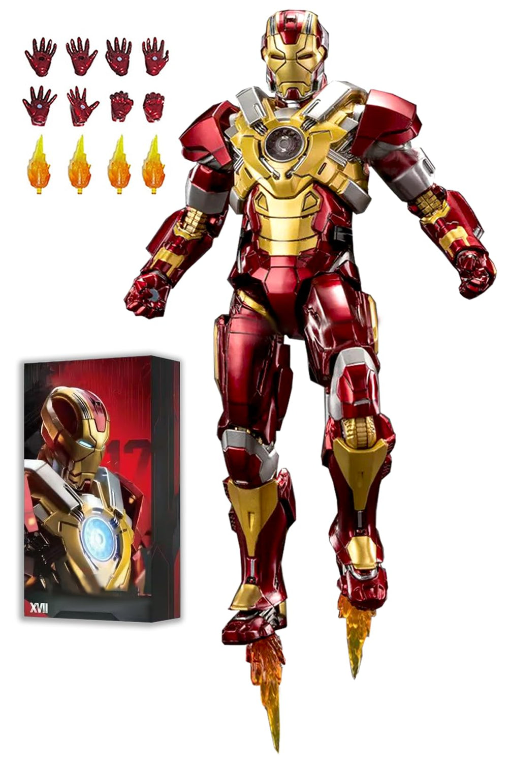 BANOBI MK17Ironman figure in gift-box packaging, ideal for collectors and gifting.