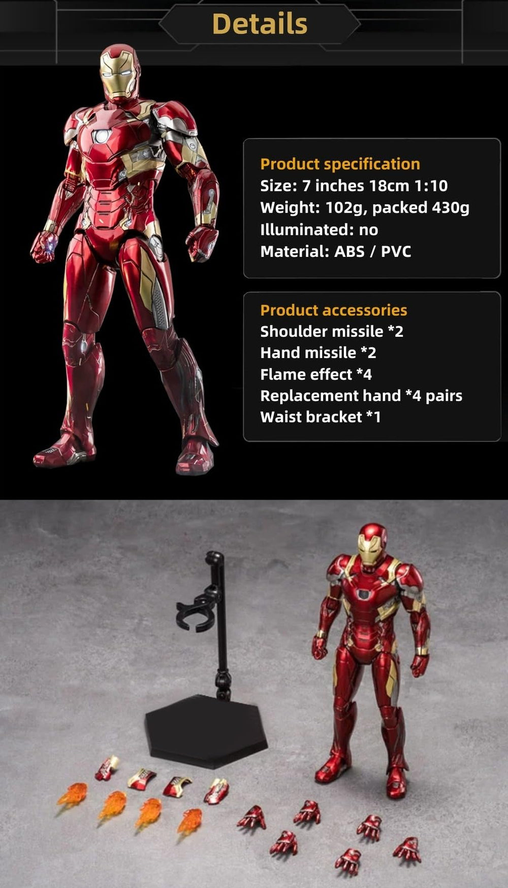 BANOBI MK46Ironman 1/10 scale display piece for fans and collectors