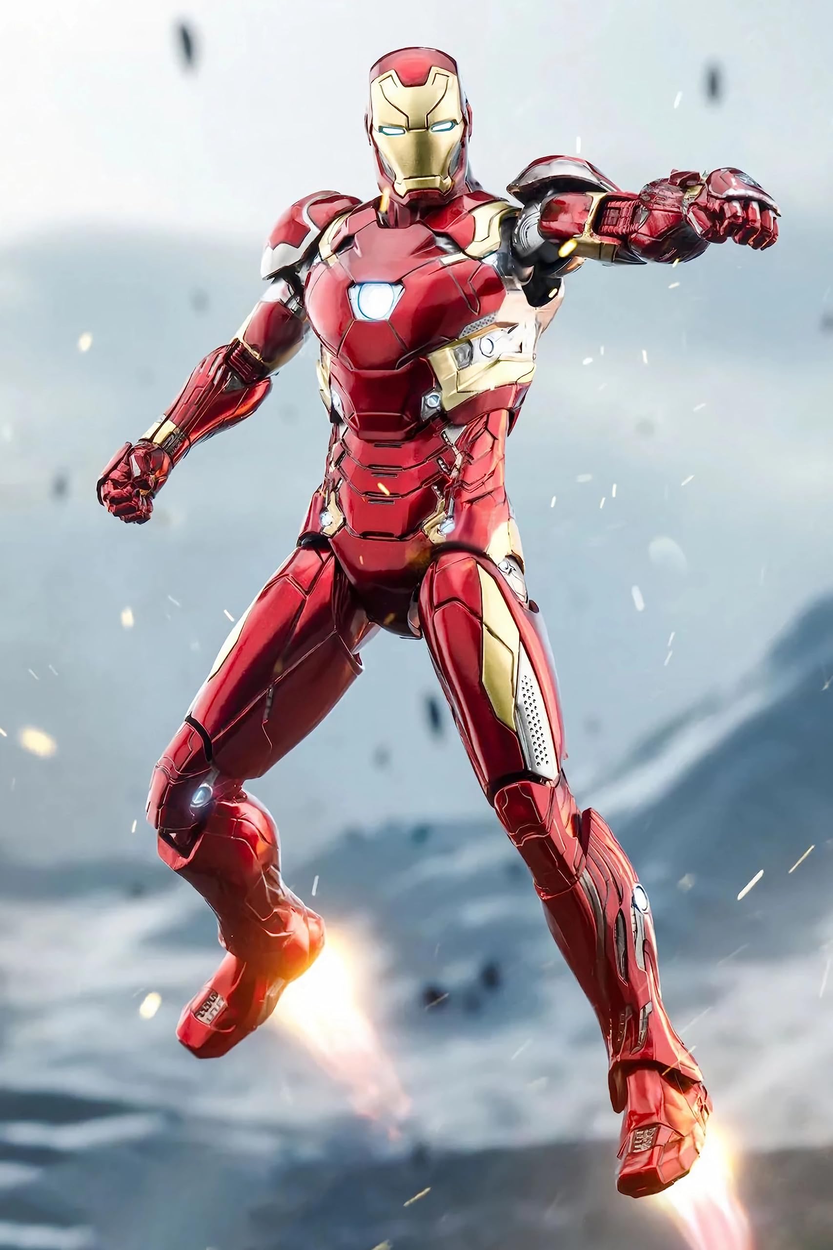 BANOBI MK46Ironman figure on transparent stand enabling flexible posing