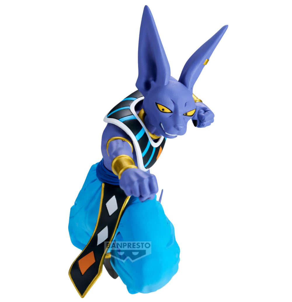 Banpresto Beerus vs Goku figure front view for display shelves.