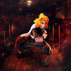 Banpresto Kyojuro Rengoku Maximatic figure on display shelf to enhance your collection