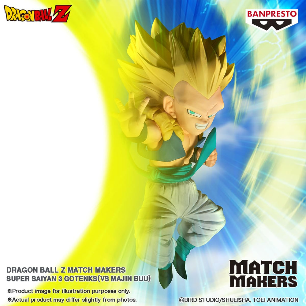 Banpresto Gotenks SS3 iconic pose figure perfect for compact display spaces.