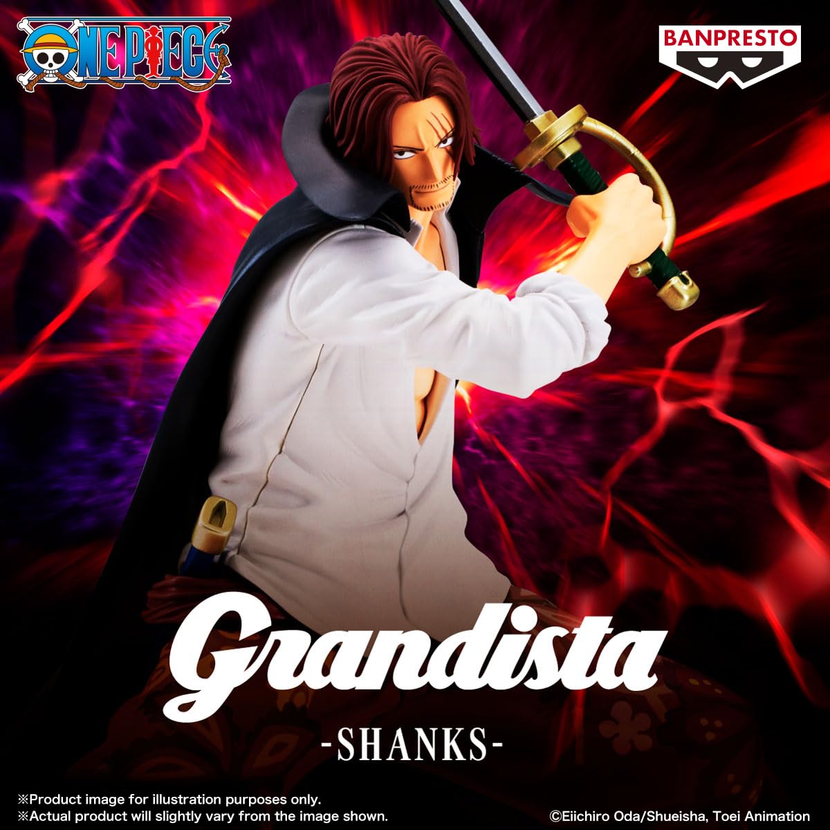 Banpresto Grandista Shanks figurine collection-ready boosts display variety.