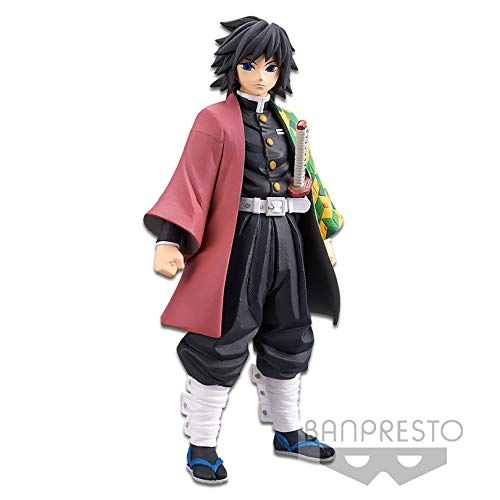 Banpresto Giyu Tomioka vol5 figure on display base for stable shelf setup.