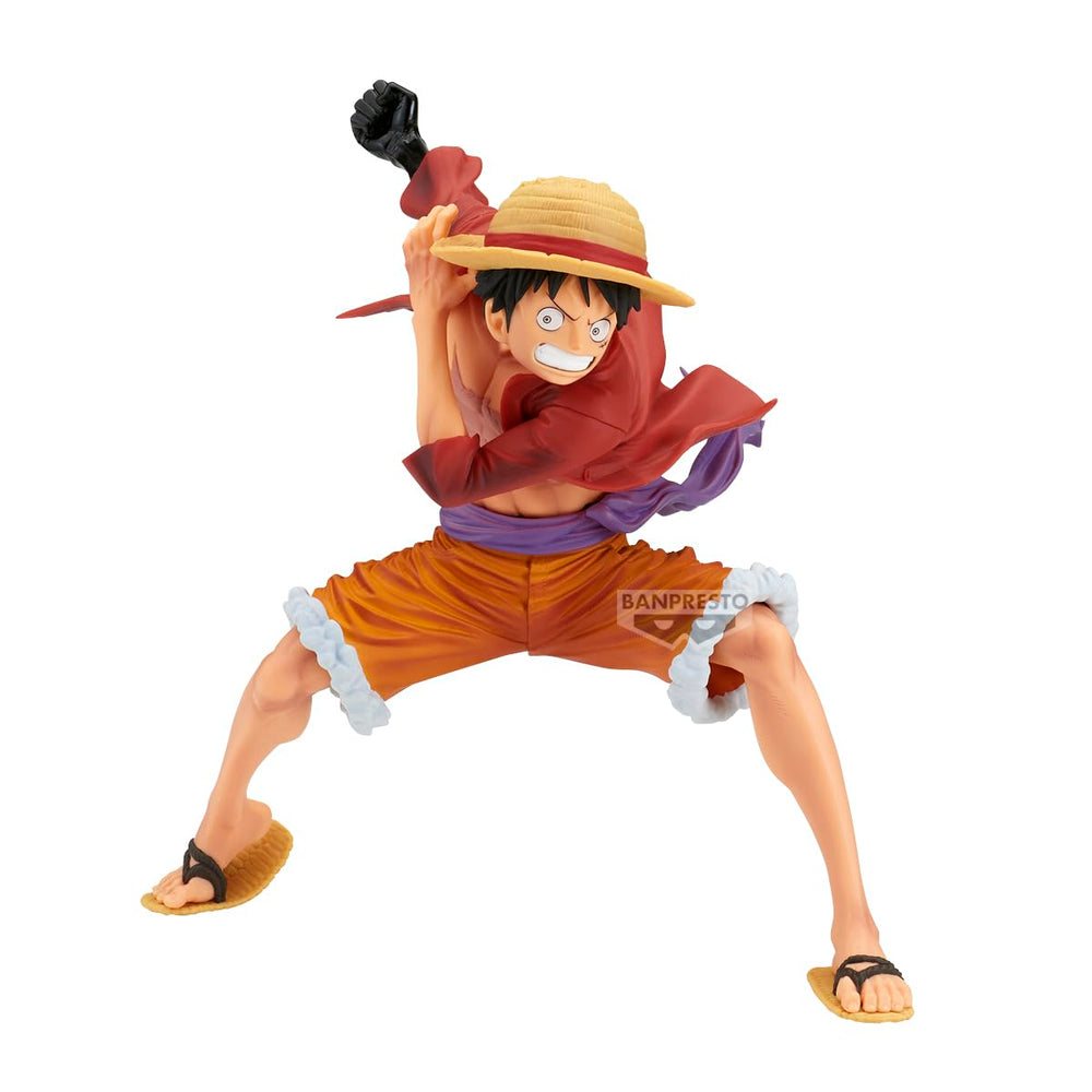 Banpresto Maximatic Monkey D. Luffy Special A front view, ideal focal point for anime shelves.