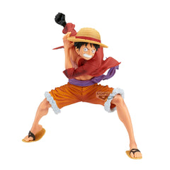 Banpresto Maximatic Monkey D. Luffy Special A front view, ideal focal point for anime shelves.