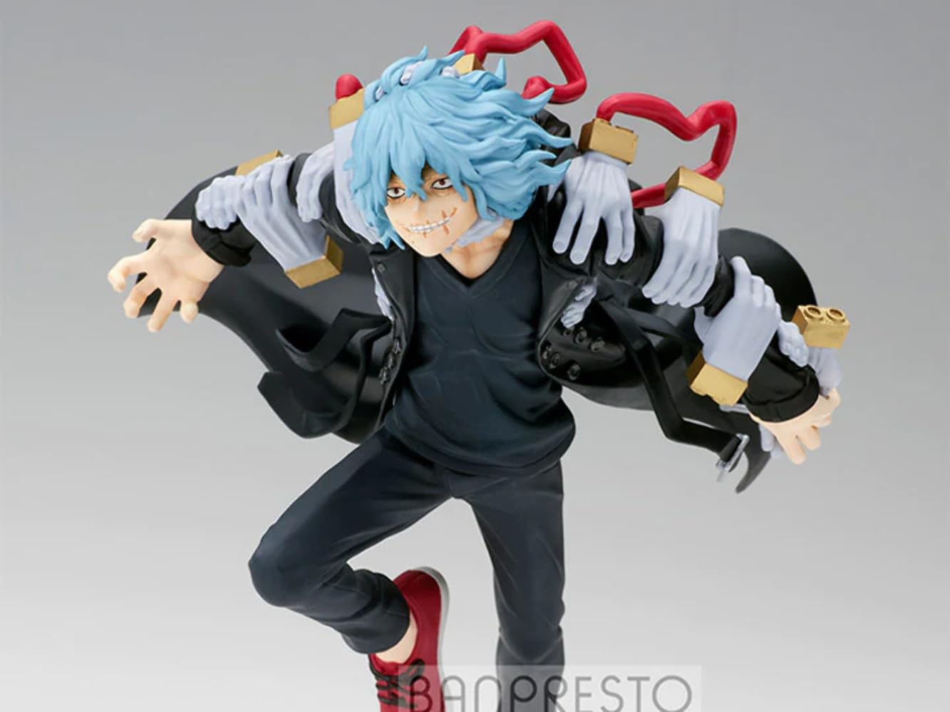 BanPresto My Hero Academia Shigaraki close-up face highlights detailed features for fans and collectors