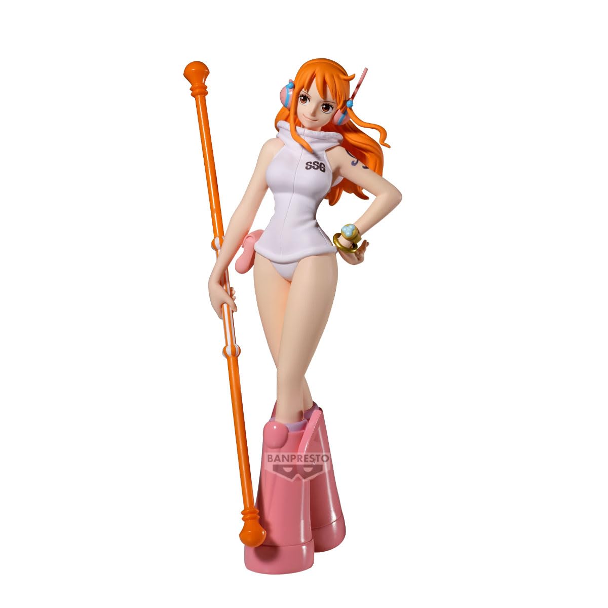 Banpresto Nami Egghead Ver figure in dynamic pose for display collection.
