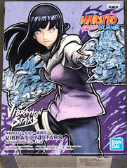 Banpresto Naruto Hinata Hyuga Vibration Stars figure in mid-attack pose, ideal for display.