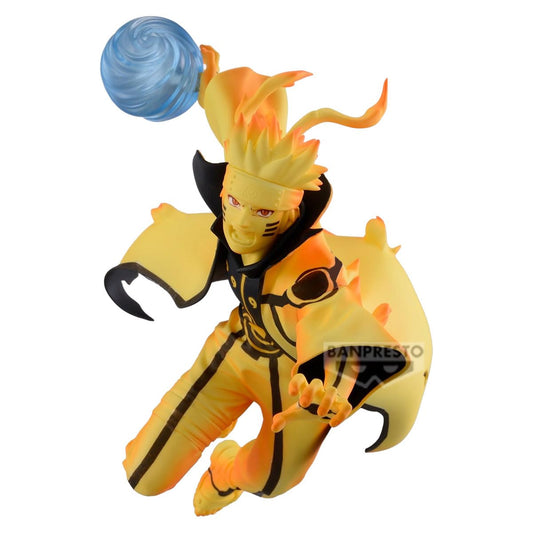 Banpresto Naruto Uzumaki Figure A in iconic pose for a vibrant shelf display.