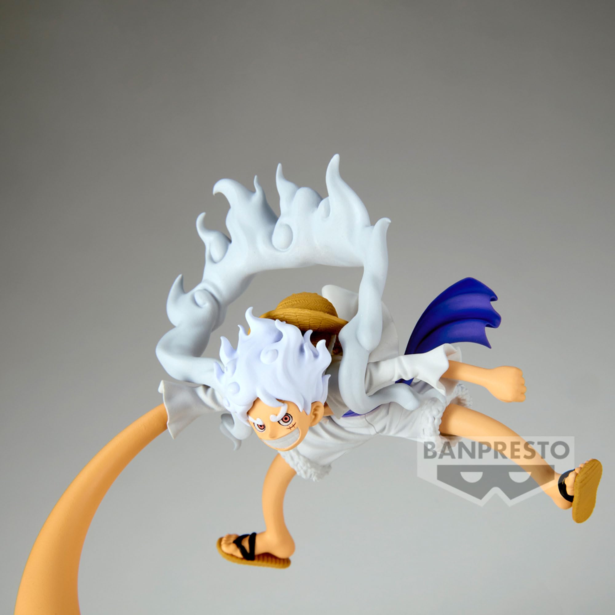 Banpresto Luffy Gear 5 detail emphasizes color depth and texture for realism