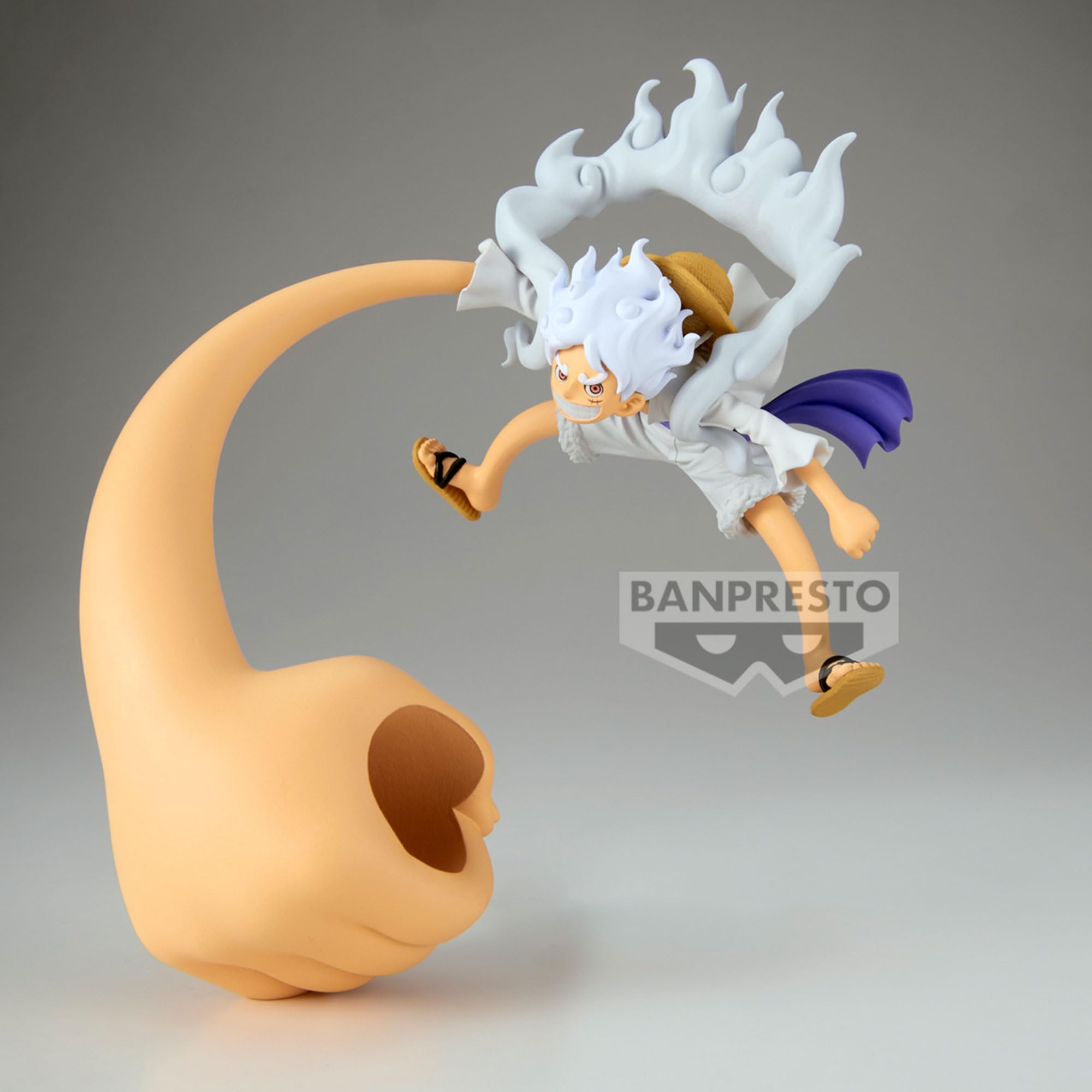 Banpresto One Piece Luffy Gear 5 pose highlights energy and character on your shelf