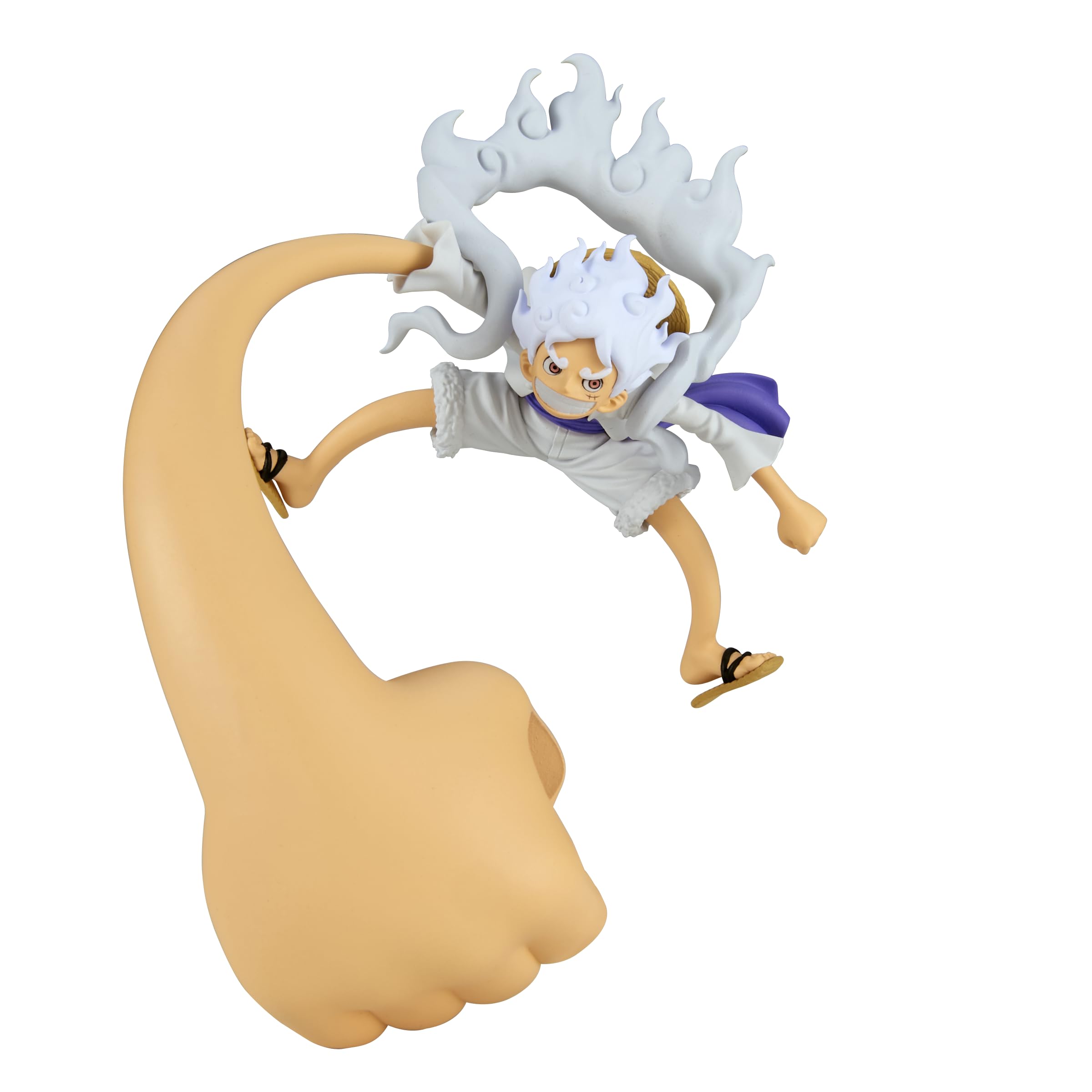 Banpresto One Piece Monkey D. Luffy Gear 5 Vol.4 Figure stand highlights dynamic pose for display