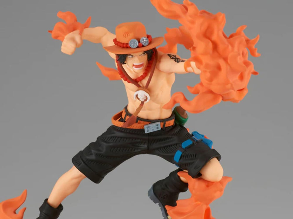 Banpresto Portgas D. Ace Senkozekkei figure close-up reveals fine painting.