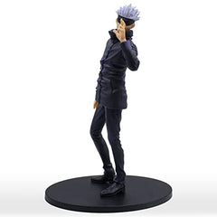 Banpresto Satoru Gojo figure on desk showcases collectible charm.