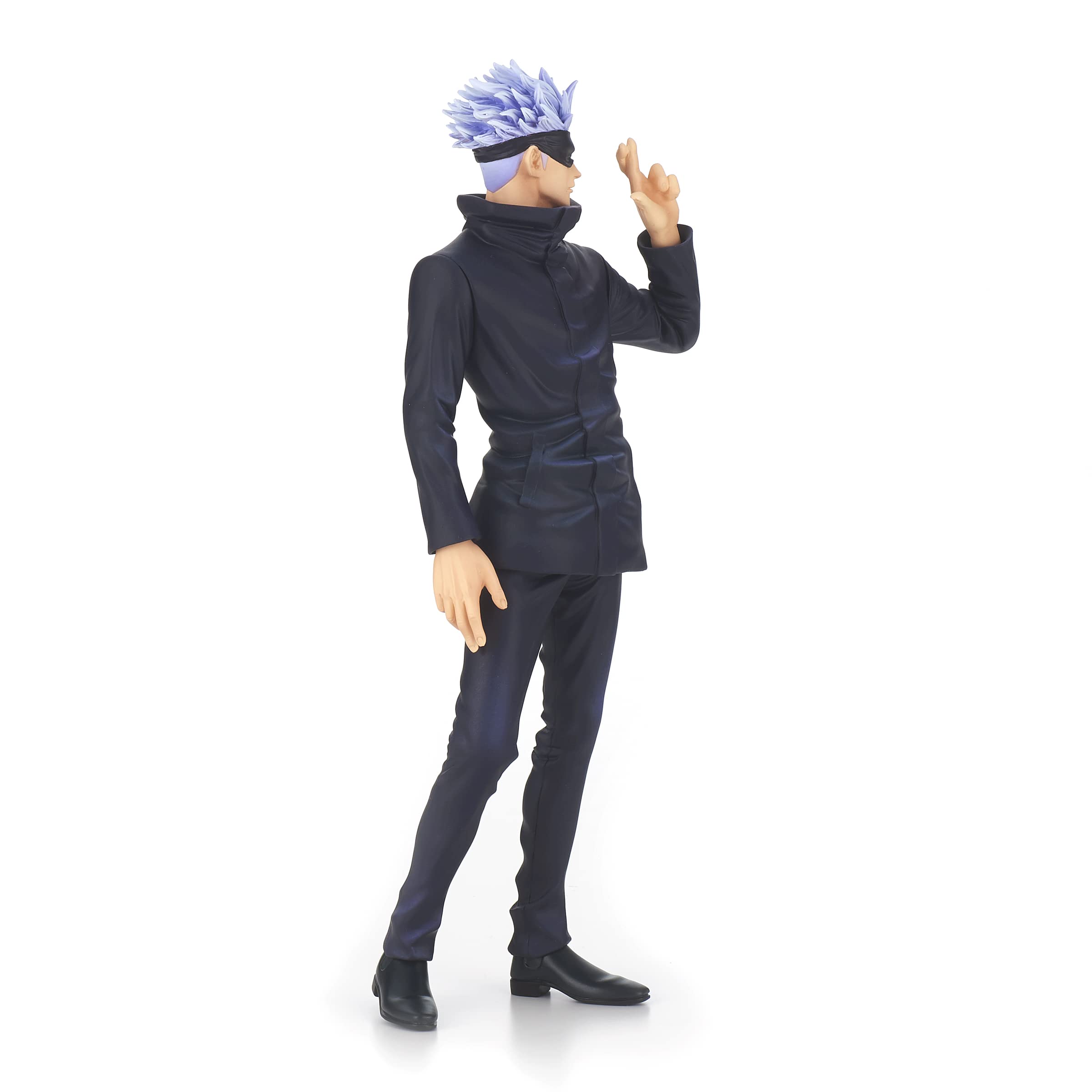 Banpresto Satoru Gojo figure detailed robes, ideal for display shelves.