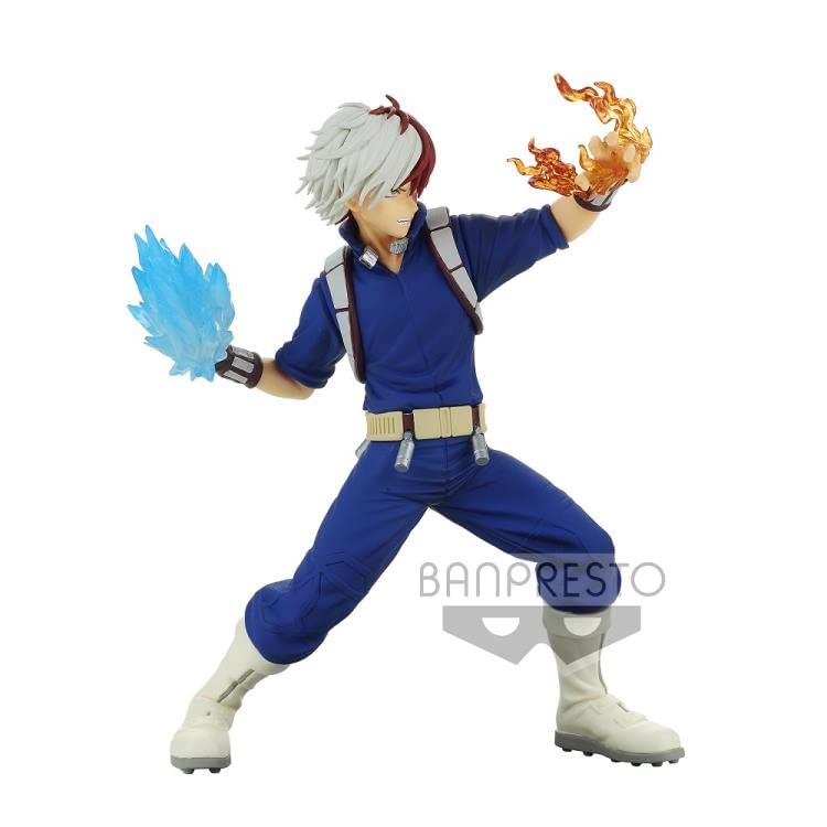 BanPresto Shoto Todoroki figure base-stable design ensures secure desk display.