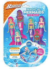 BANZAI Magical Mermaidsdive 6-pack colors aid underwater visibility during play.
