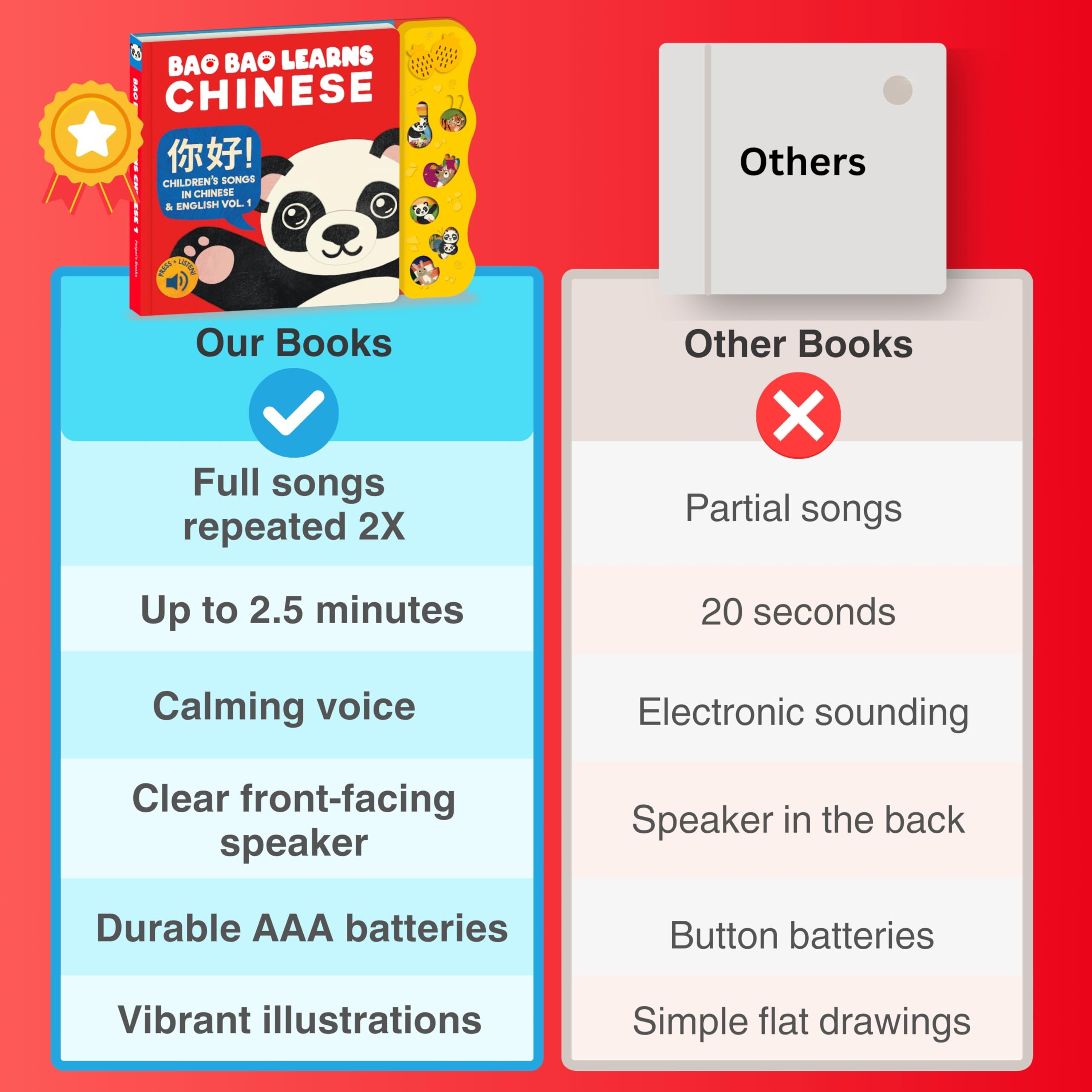 Bao Bao Learns Chinese Vol. 1 kid-friendly safe design