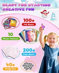 Baobrava foil sheets add shiny accents to children's crafts.