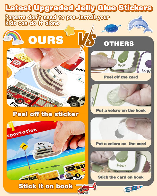Baobrava jelly stickers close-up showing reusable glue for endless play.