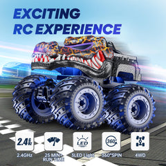 Baodlon crocodile monster truck with spray and LED lights for nighttime fun.