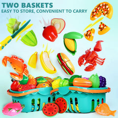 BAODLON cutting board and toy knife support safe slicing play.