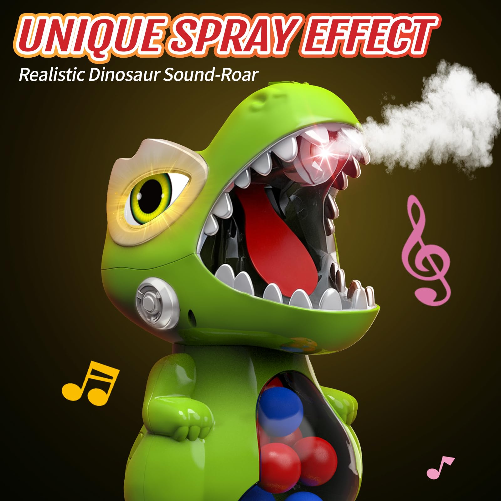 BAODLON dinosaur head mist spray feature adds realism to play sessions.