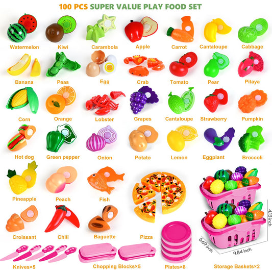 BAODLON pretend-food-variety with assorted fruits and vegetables for hands-on play