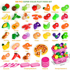 BAODLON pretend-food-variety with assorted fruits and vegetables for hands-on play